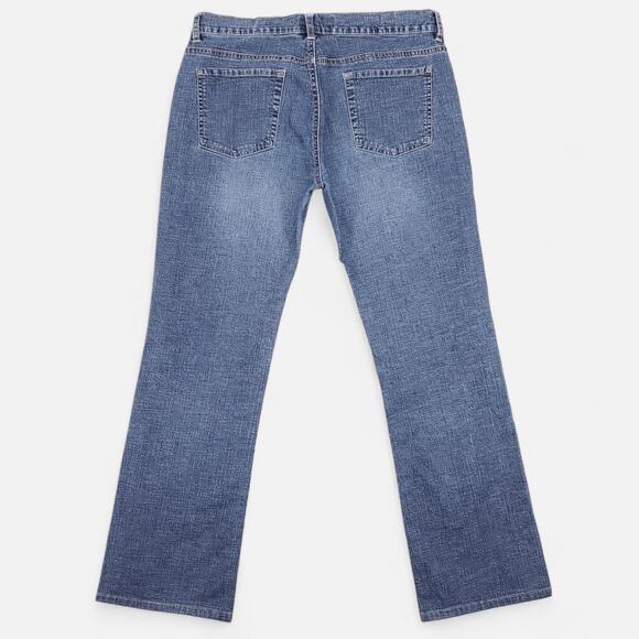 Vintage Old Navy Ultra Low Waist Boot-Cut Jeans Womens 10R Blue Med Stone Wash - Picture 2 of 11